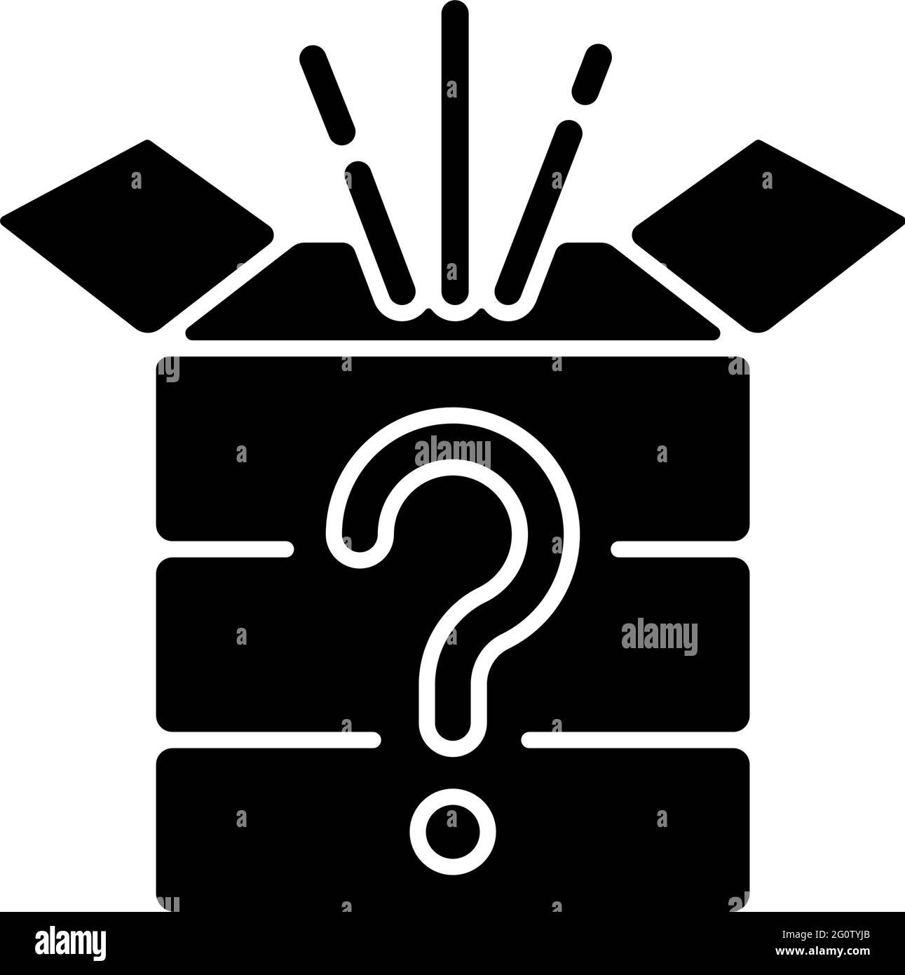 Mystery box black glyph icon Stock Vector Image & Art Alamy