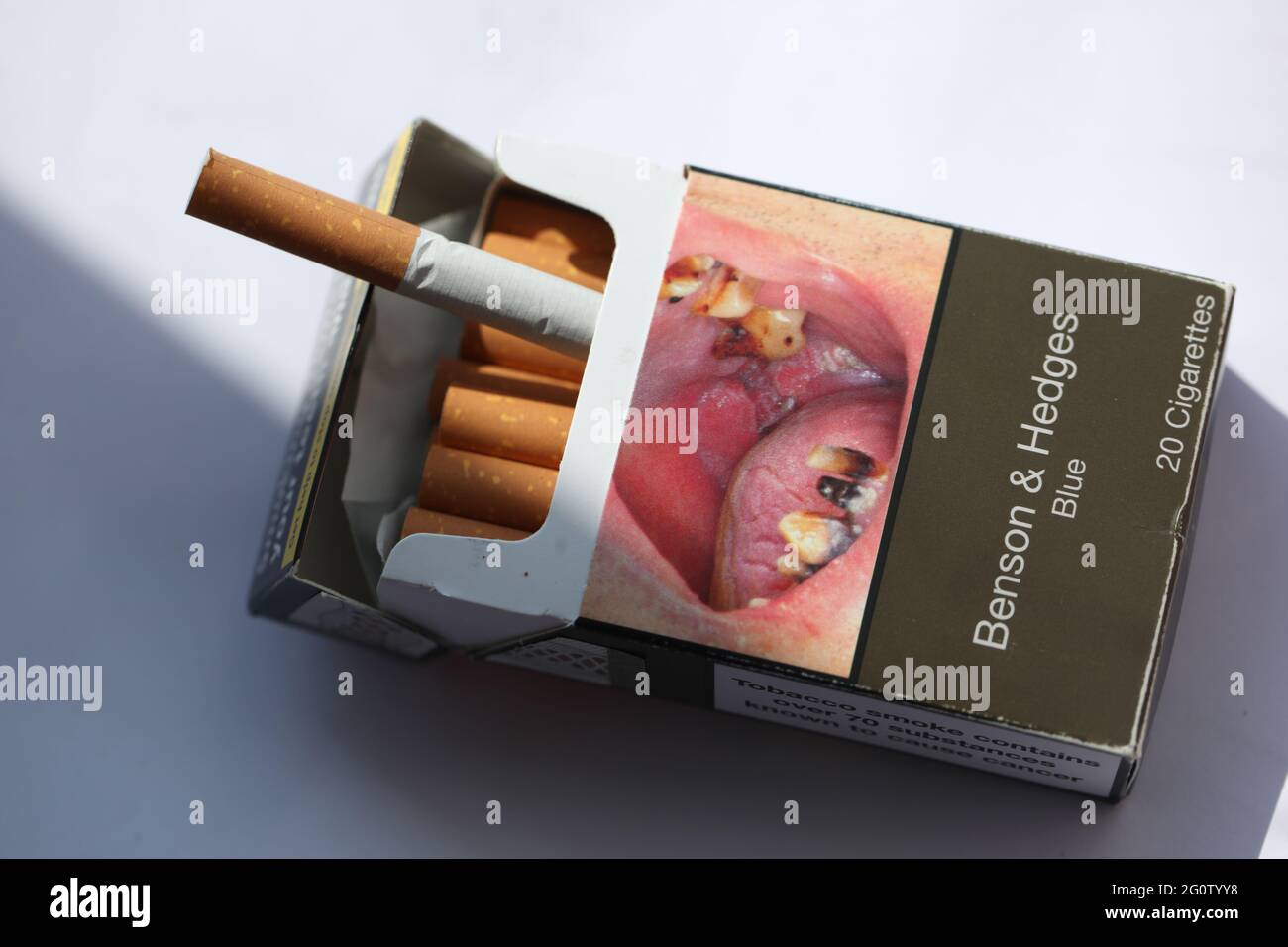 Packet of Open Cigarettes horizontal lay Stock Photo - Alamy
