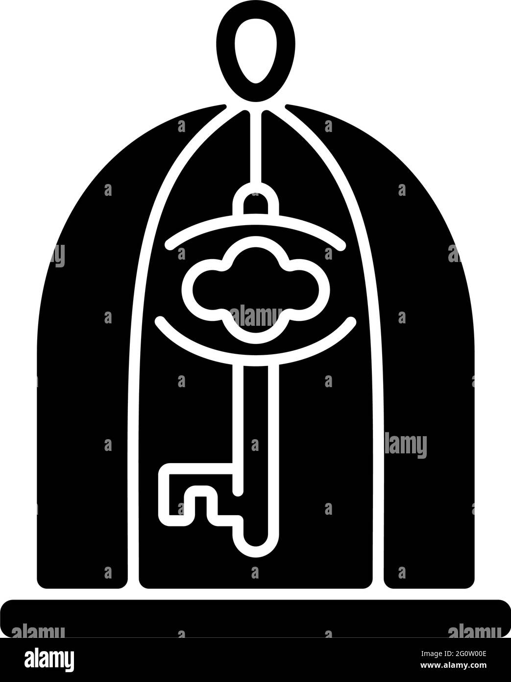 Key in cage black glyph icon Stock Vector Image & Art - Alamy