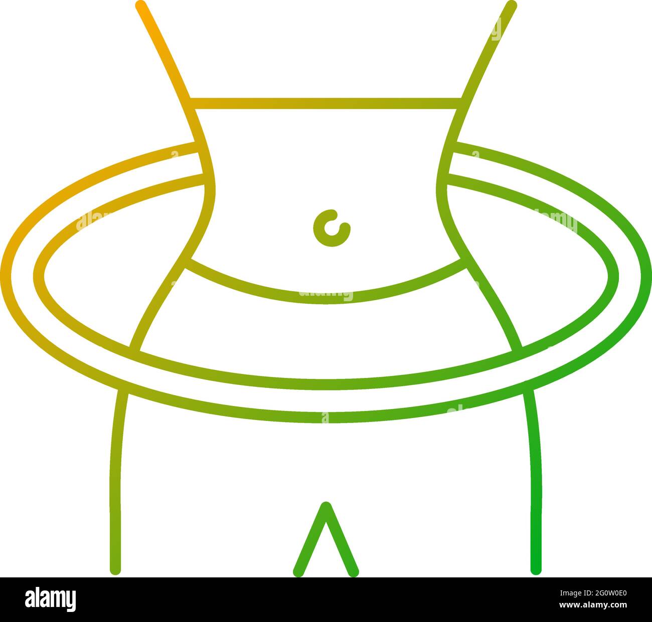 Hula Hoop workout gradient linear vector icon Stock Vector