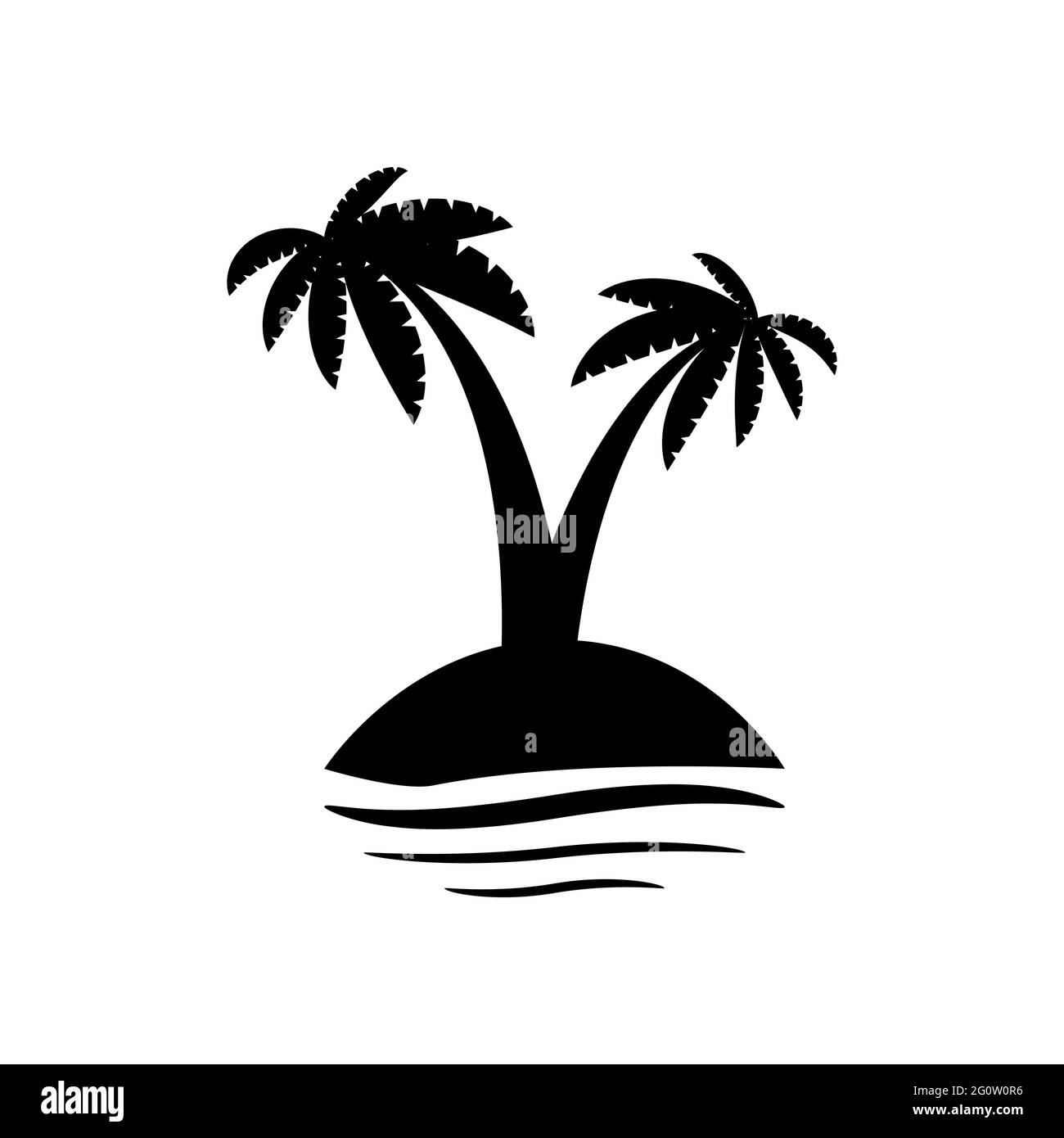 palm tropical tree set icons black silhouette illustration isolated on ...