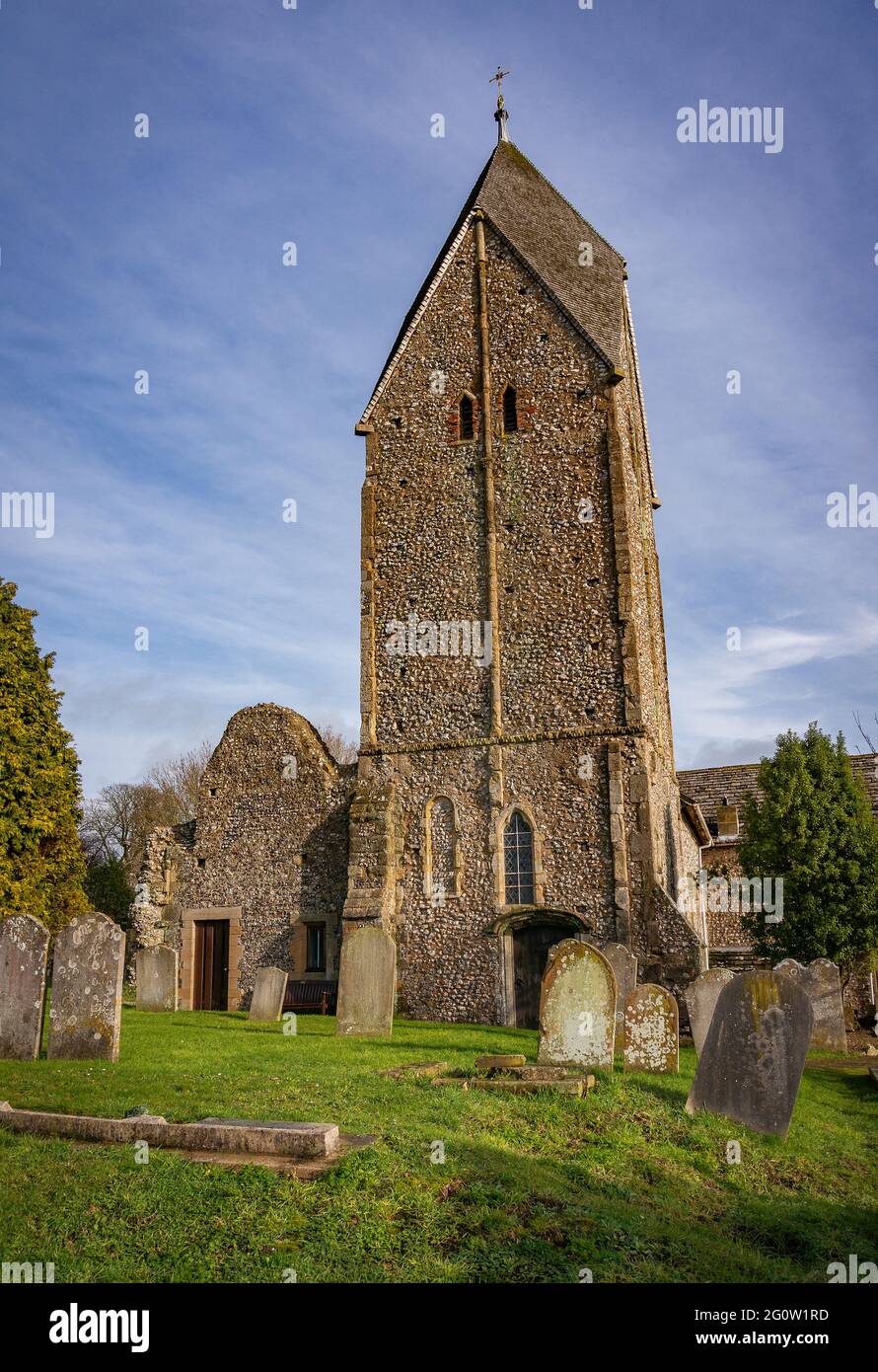 The Church of St Mary the Blessed Virgin at Sompting near Worthing, West Sussex, UK Stock Photo