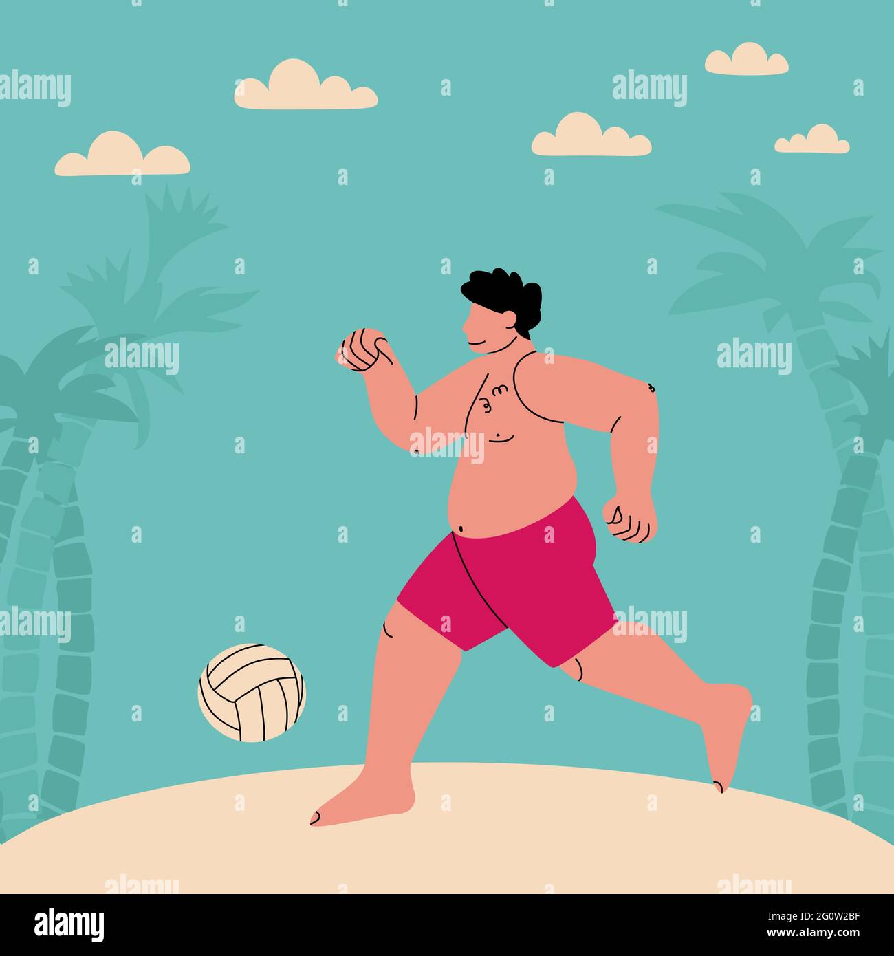 Fat man in swimming trunks hi res stock photography and images Alamy