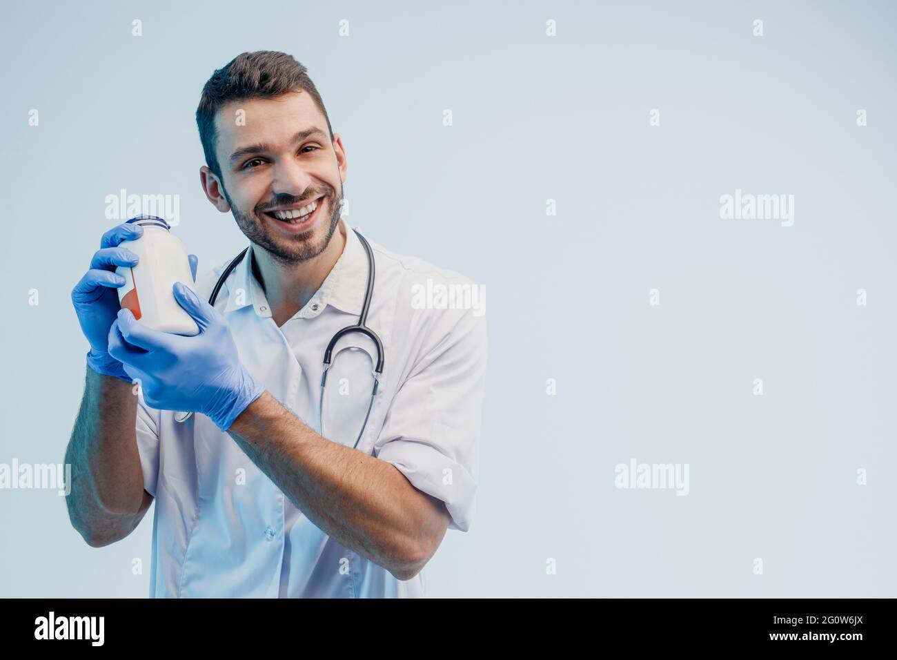 Positive male doctor latex hi-res stock photography and images - Alamy