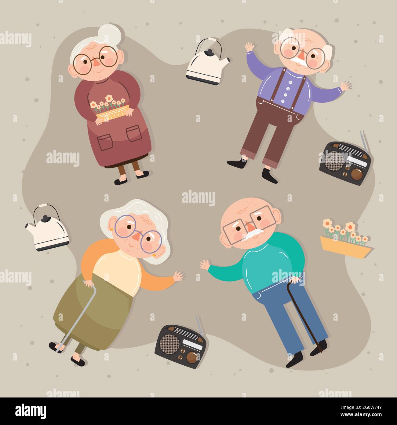 four old persons Stock Vector