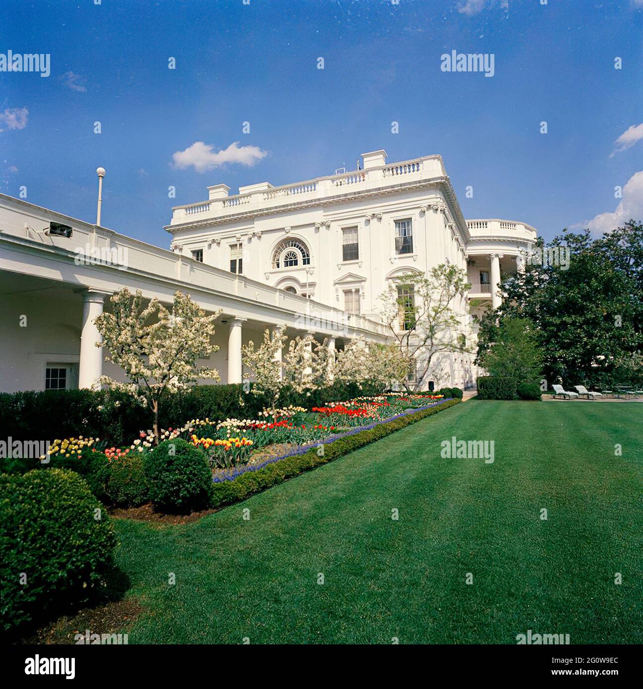 KN-C27979                     18 April 1963  Rose Garden, views.   Please credit 'Robert Knudsen. White House Photographs. John F. Kennedy Presidential Library and Museum, Boston' Stock Photo