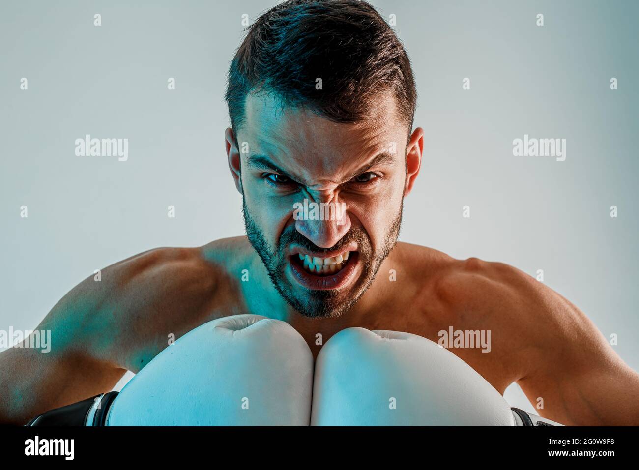 Excited young bearded fitness hi-res stock photography and images - Alamy