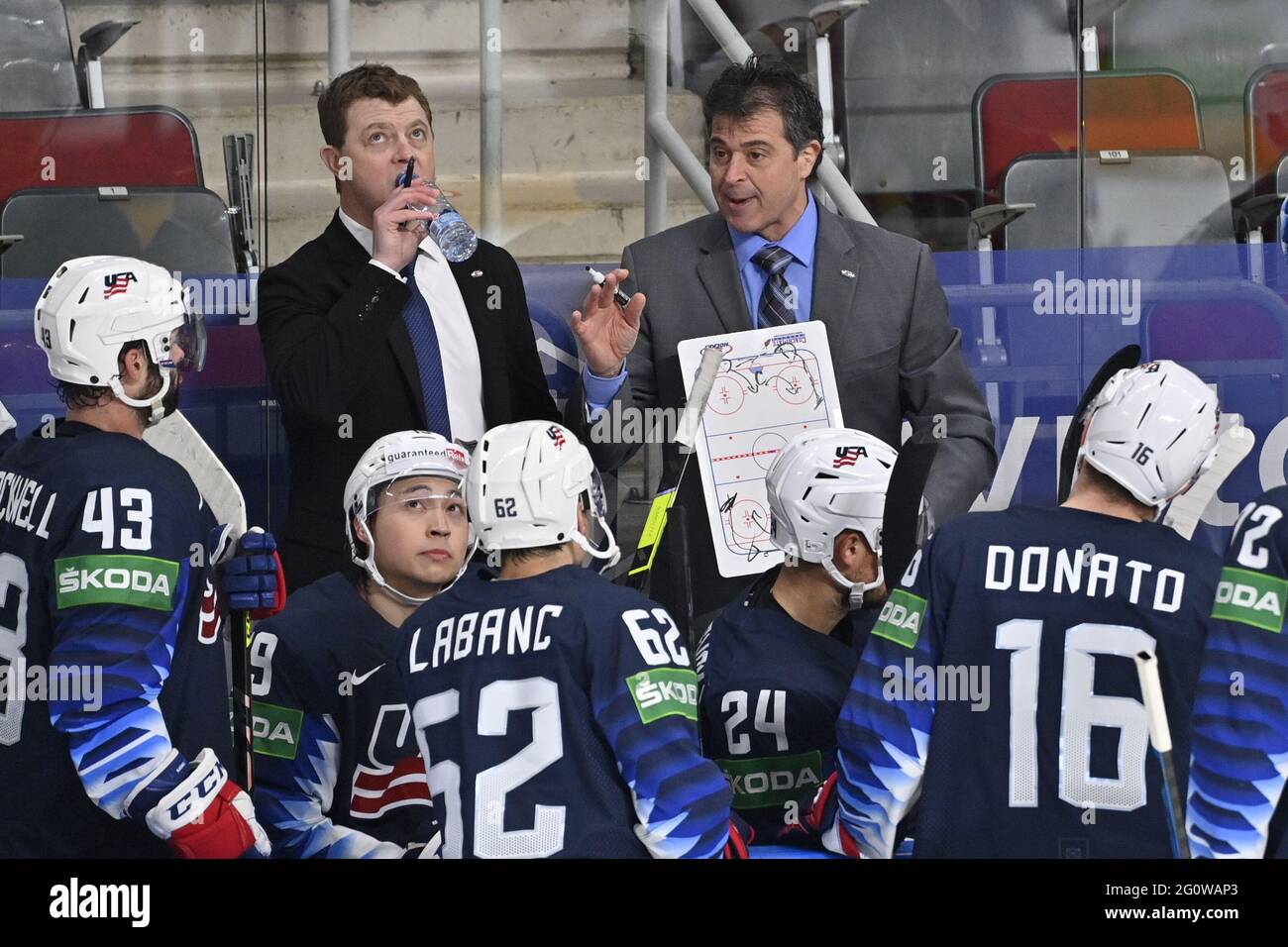 Riga Latvia 03rd June 21 Us Coach Jack Capuano Gestures During The 21 Iihf Ice Hockey World Championship Quarter Final Match Usa Vs Slovakia Played In Riga Latvia On June 3 21 Credit Riga Latvia 03rd June 21 Us Coach Jack Capuano Gestures During The 21 Iihf Ice Hockey World Championship Quarter Final Match Usa Vs Slovakia Played In Riga Latvia On June 3 21 Credit