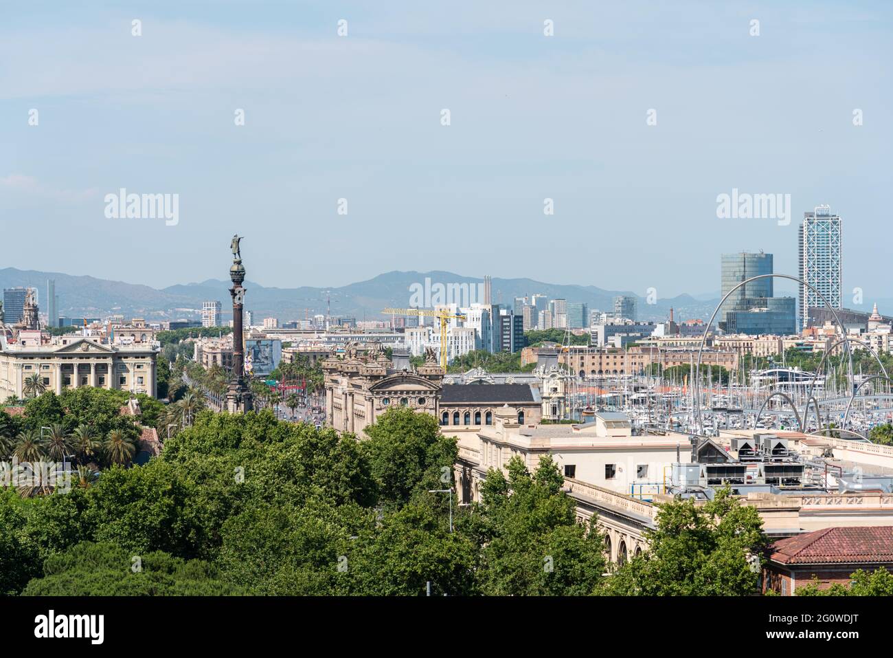 Aerial View Of Downtown City In Barcelona Stock Photo - Alamy