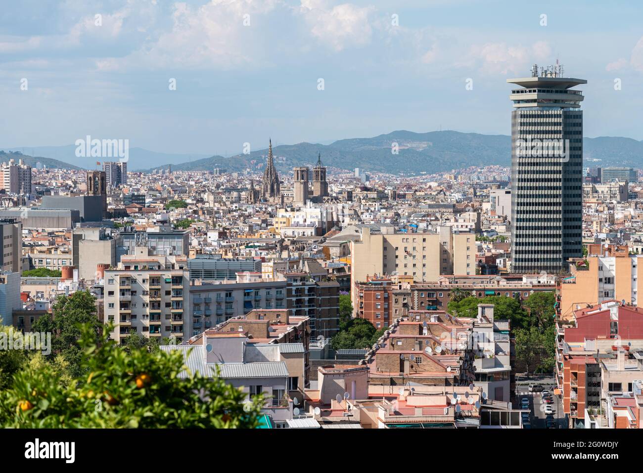 Aerial View Of Downtown City In Barcelona Stock Photo - Alamy