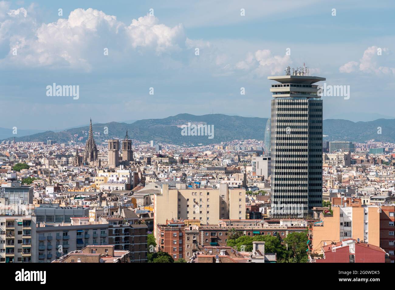 Aerial View Of Downtown City In Barcelona Stock Photo - Alamy