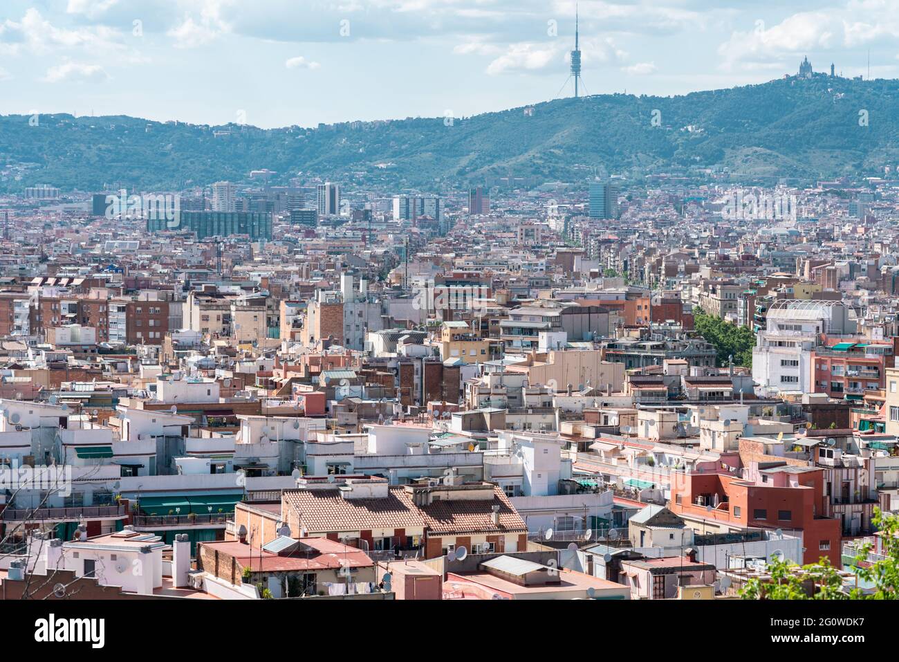 Aerial View Of Downtown City In Barcelona Stock Photo - Alamy