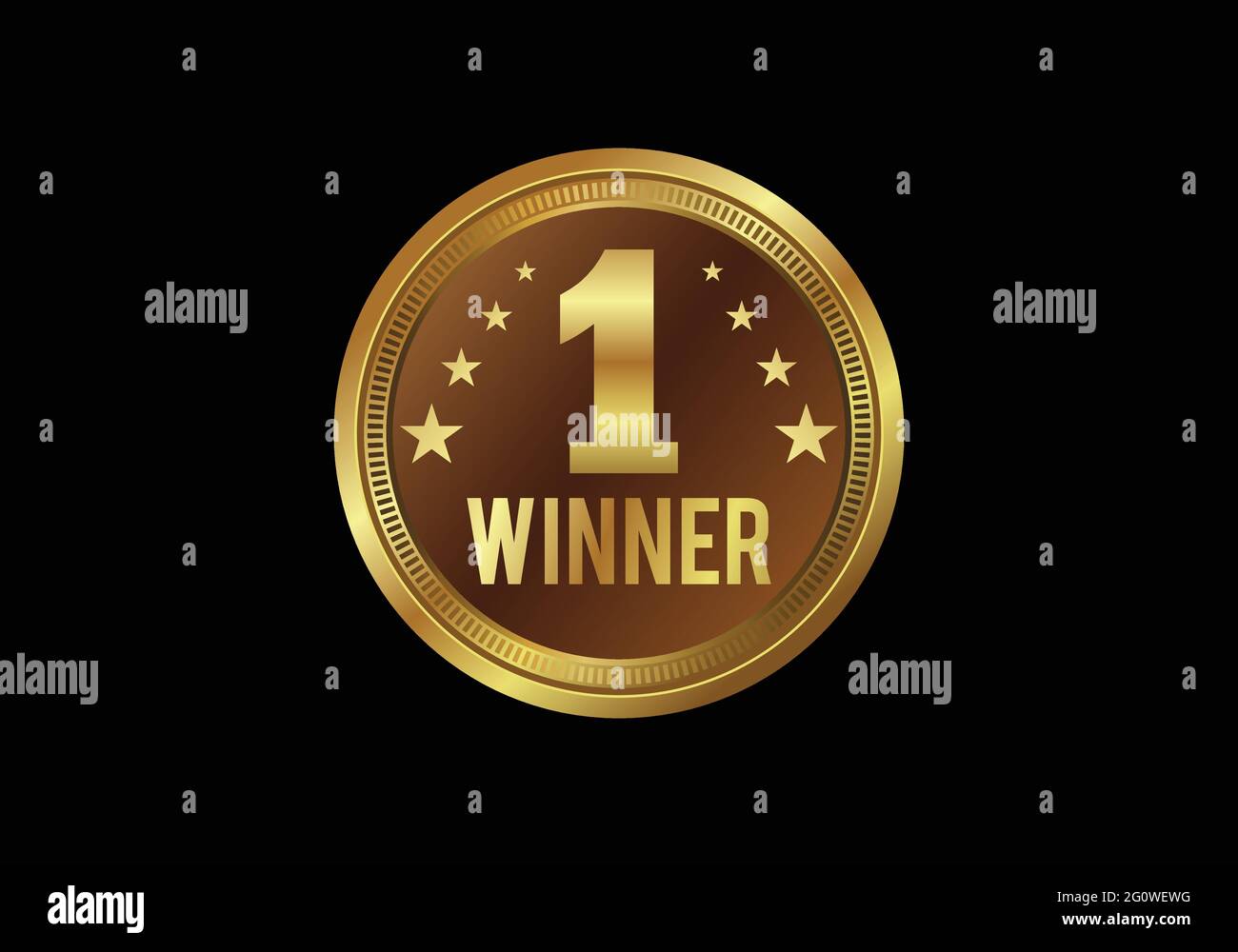 Golden numberone icon, Award, champion, winner, success concept abstract logo sign symbol Stock