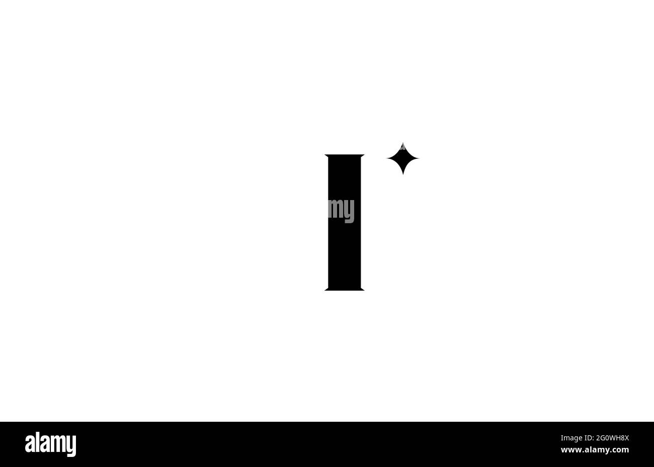 black and white I alphabet letter logo for business with star. Creative ...