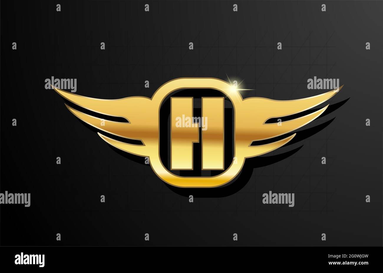 H gold letter logo alphabet for business and company with yellow color ...