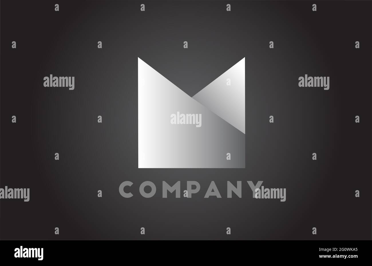black and white M geometric alphabet letter logo for business ...