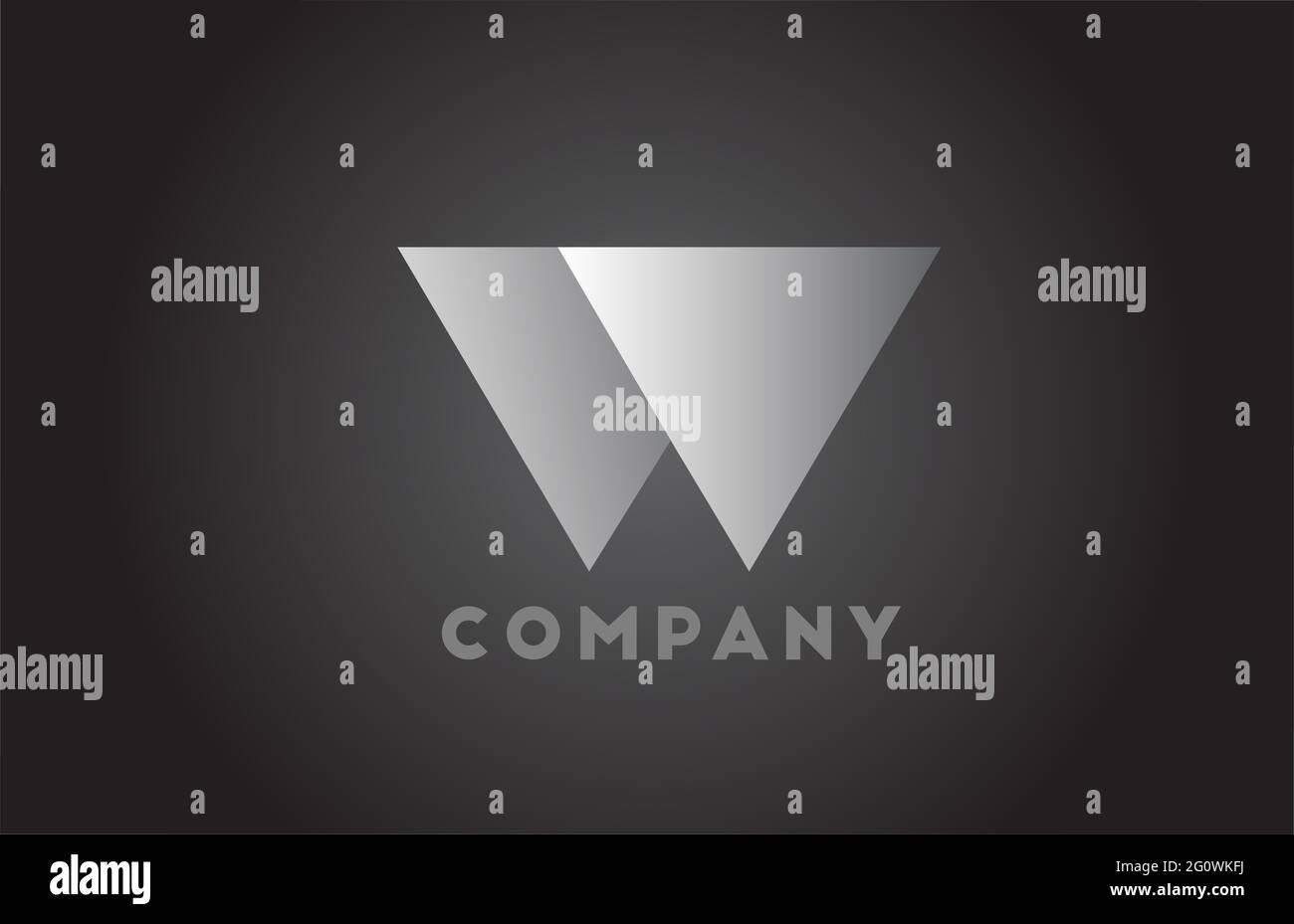 black and white W geometric alphabet letter logo for business ...