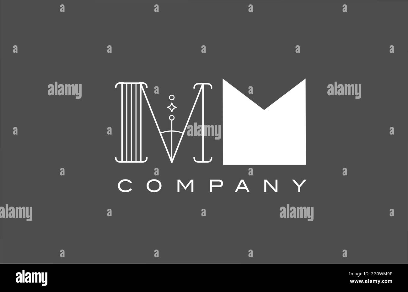 Initials MM letter monogram with elegant luxury style. Corporate