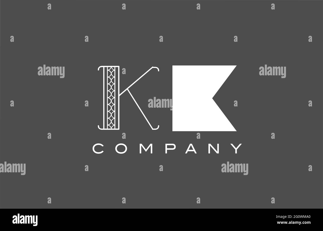 geometric K KK grey white alphabet letter logo icon for company. Different style combination design for business and corporate Stock Photo