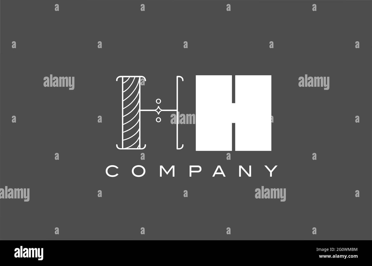 geometric H HH grey white alphabet letter logo icon for company. Different style combination design for business and corporate Stock Photo