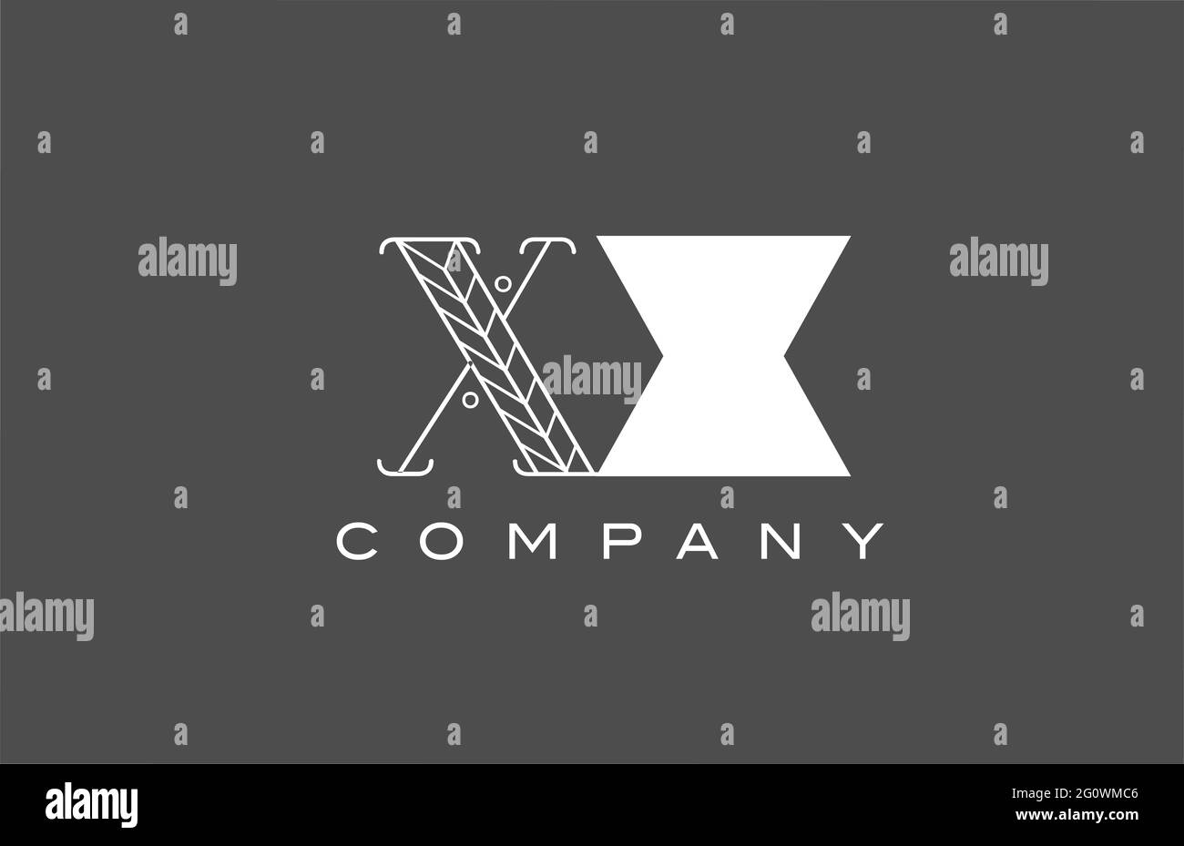 geometric XX X grey white alphabet letter logo icon for company. Different style combination design for business and corporate Stock Photo