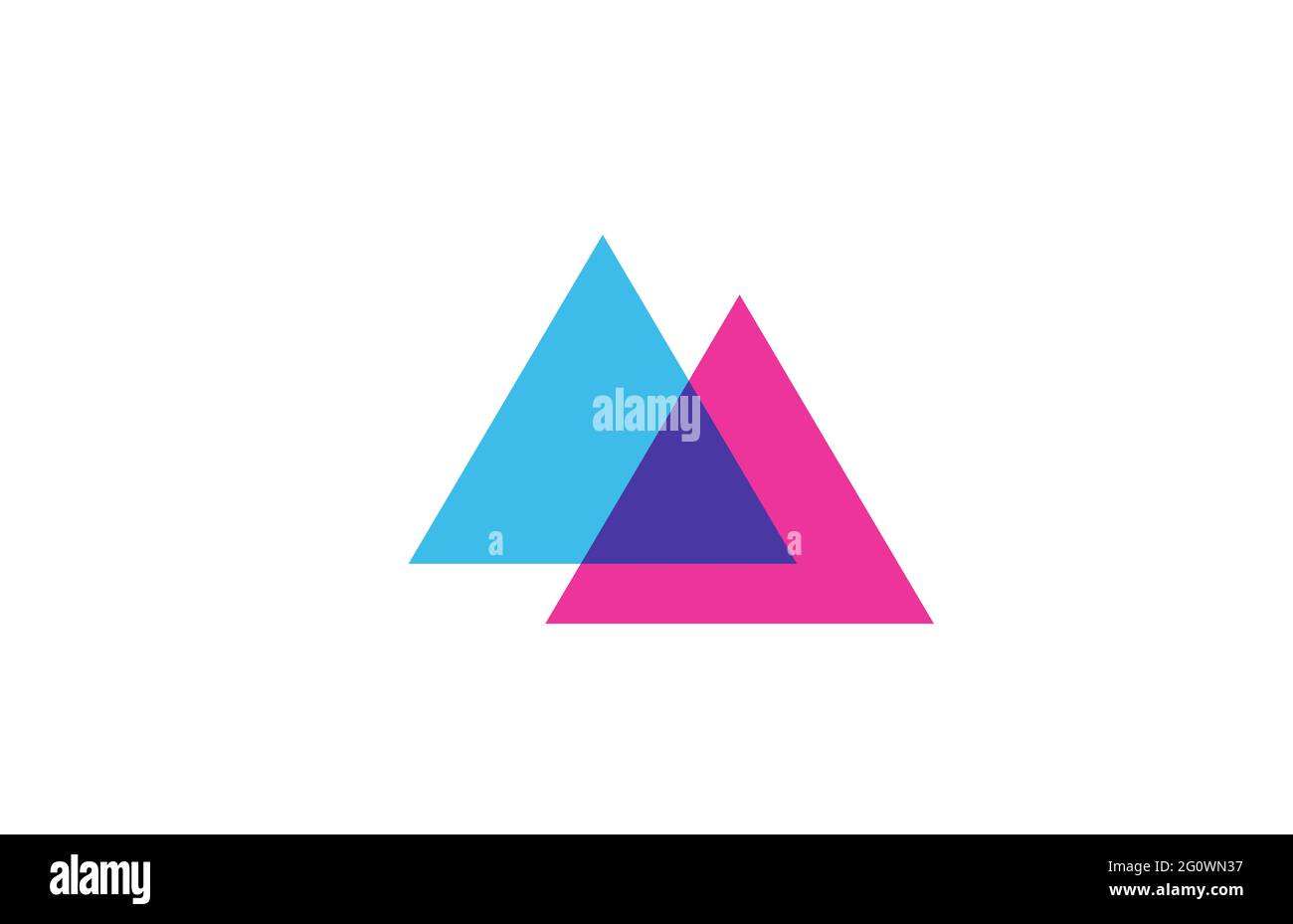 intersected A letter logo icon for company. Blue and pink alphabet design for business and corporate Stock Photo