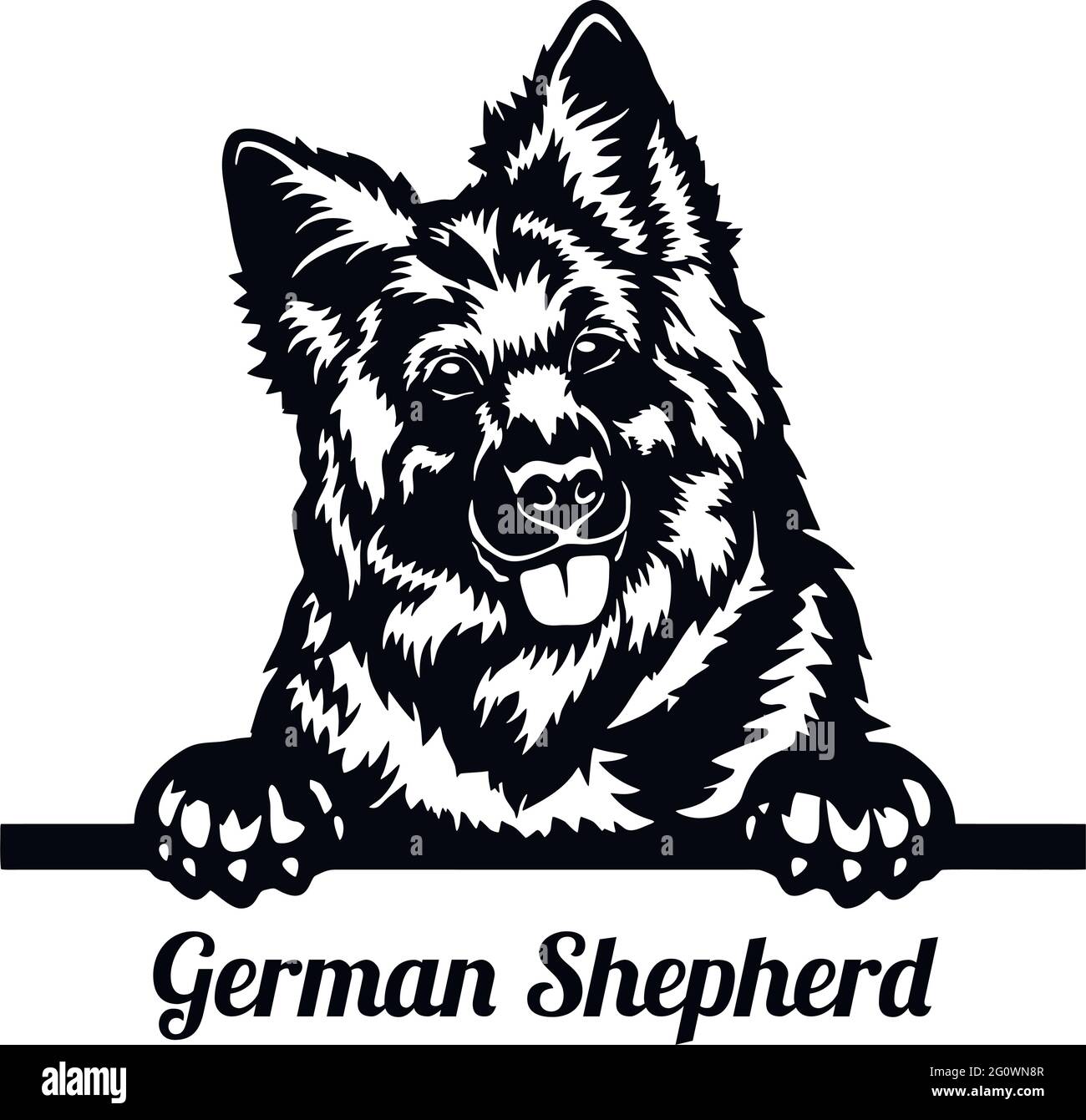 German shepherd dog vector Black and White Stock Photos & Images - Alamy