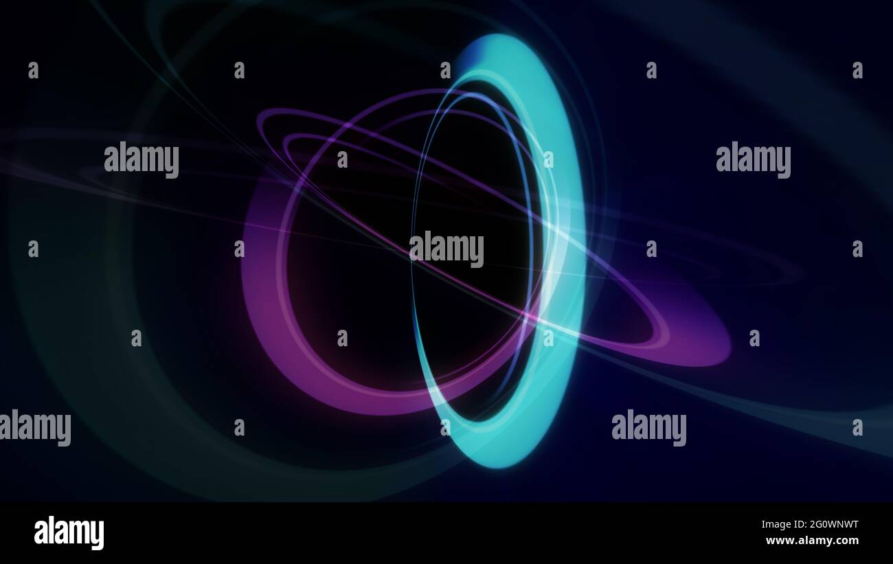 rings light neon in space, abstract illustration Stock Photo - Alamy