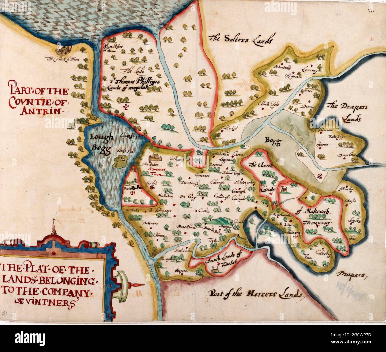 Map Trace 70 71 The Plot Of The Lands Belonging To The Company Of Vintners From