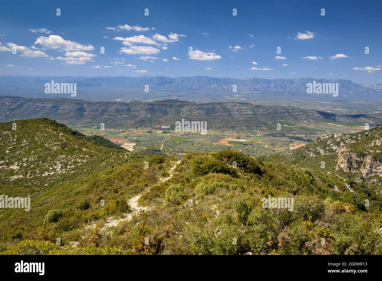 View from the Serra de Montsià looking towards the Ports / Puertos massif (Tarragona, Catalonia, Spain) Stock Photo