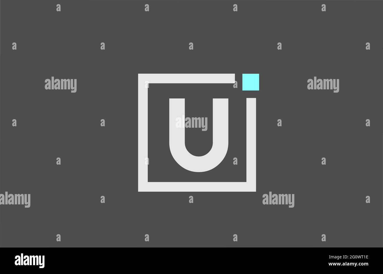 grey U alphabet letter logo icon. Square design for company and ...