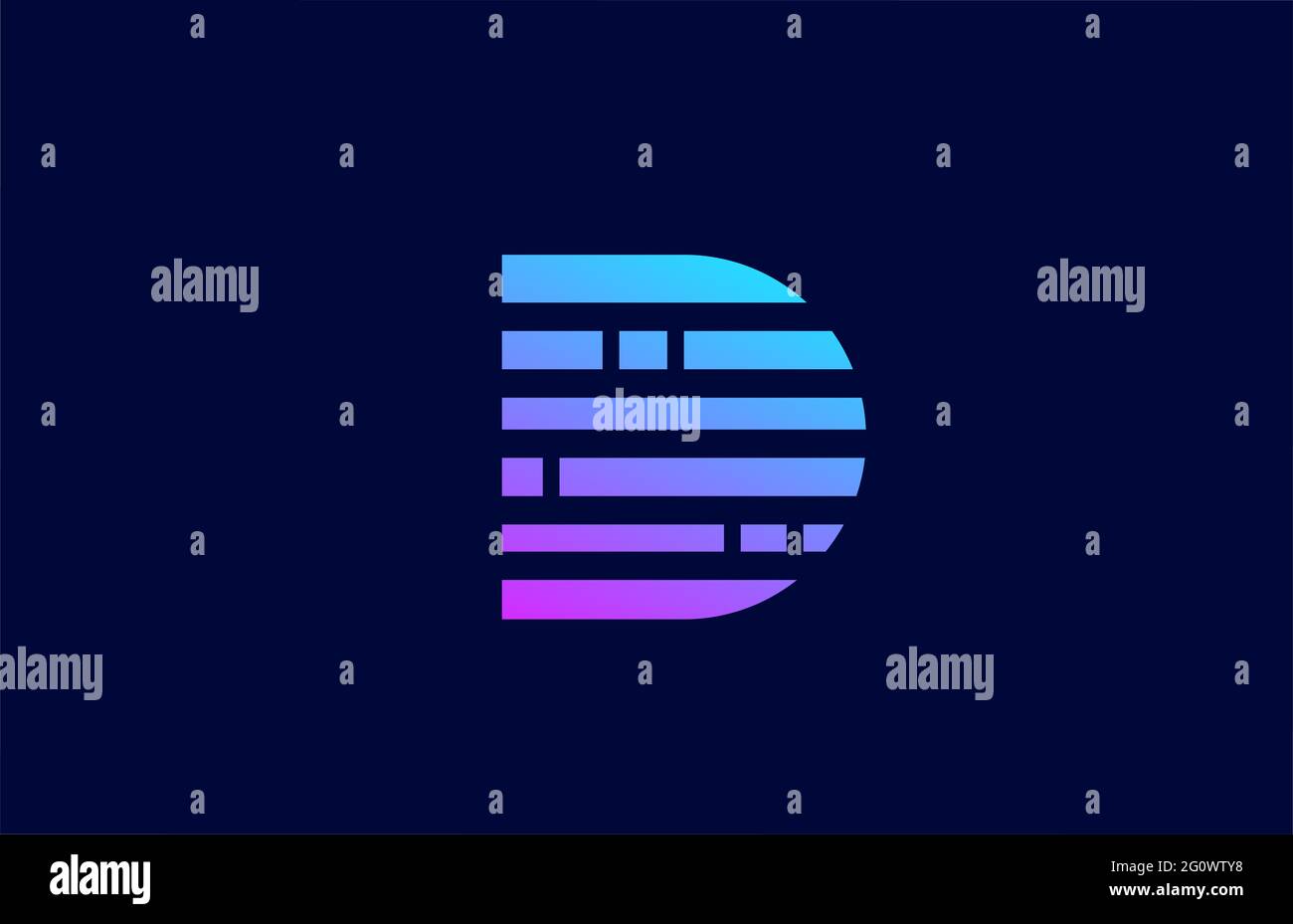 letter D logo alphabet icon with block line. Creative design for ...