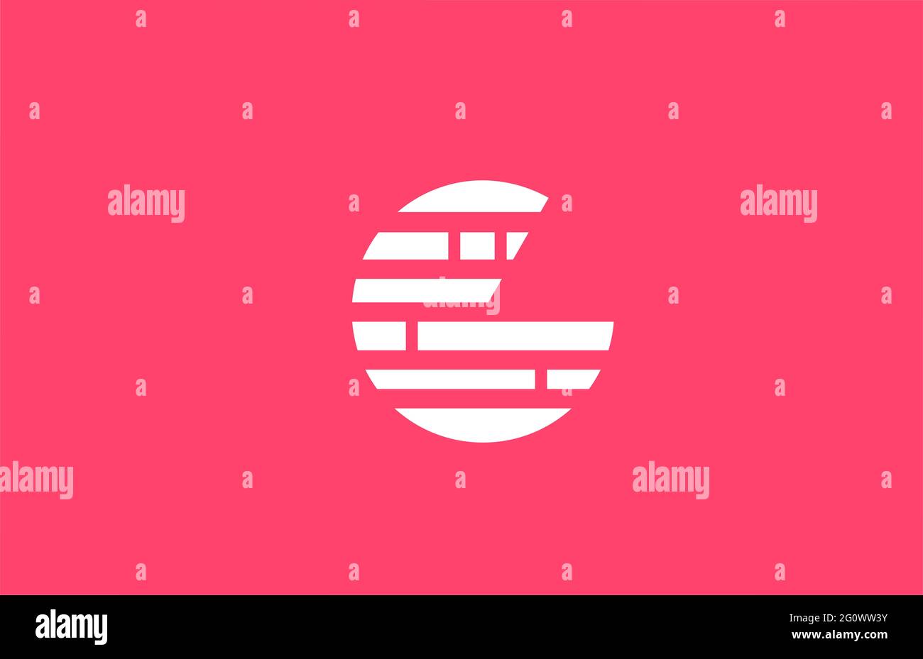 pink letter G logo alphabet icon with block line. Creative design for ...