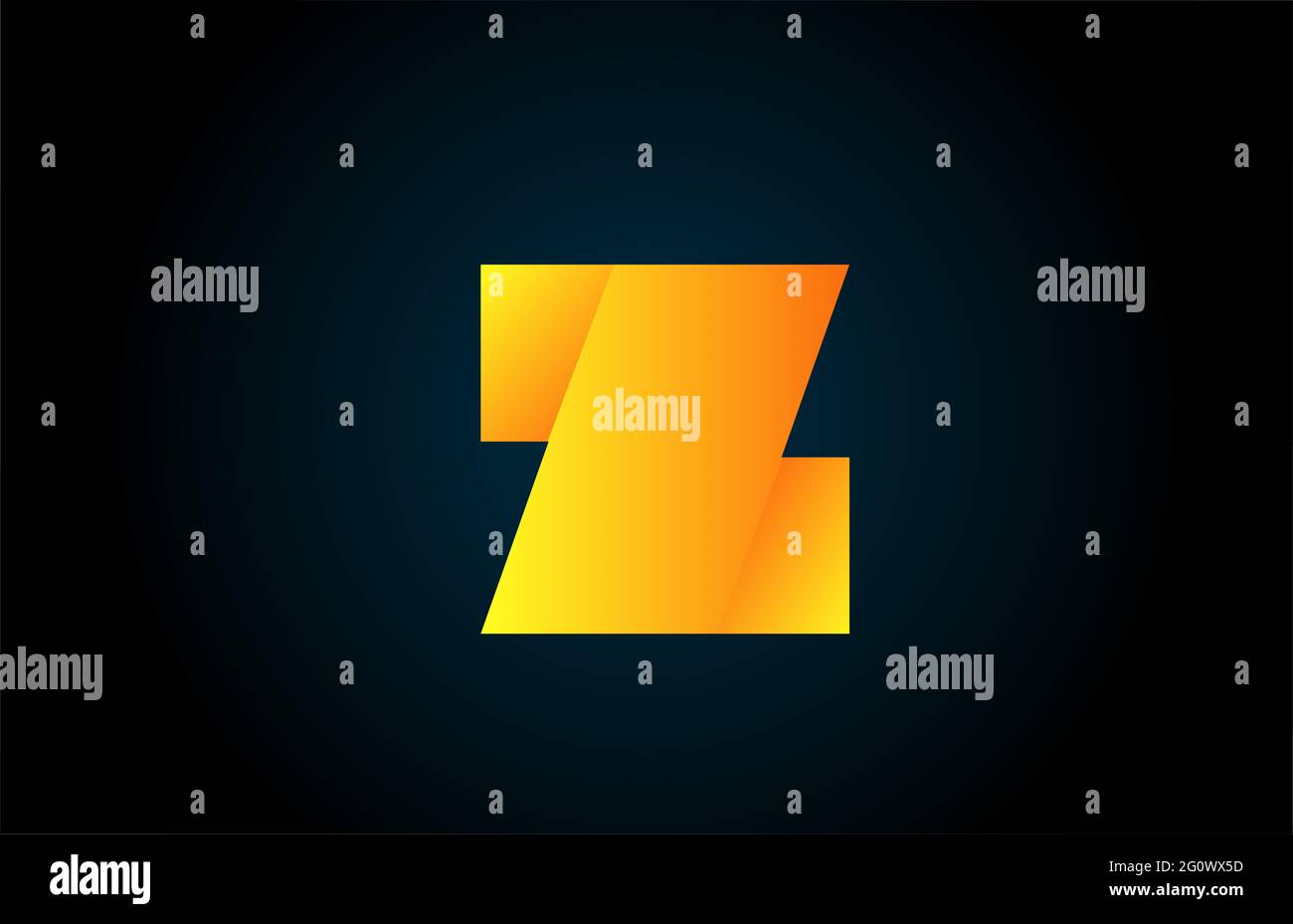 geometric alphabet Z letter logo for company and business with yellow ...