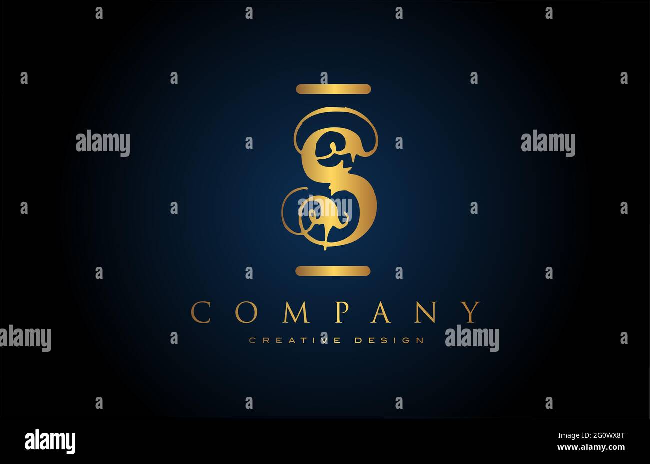 vintage gold S alphabet letter icon logo for company and business ...