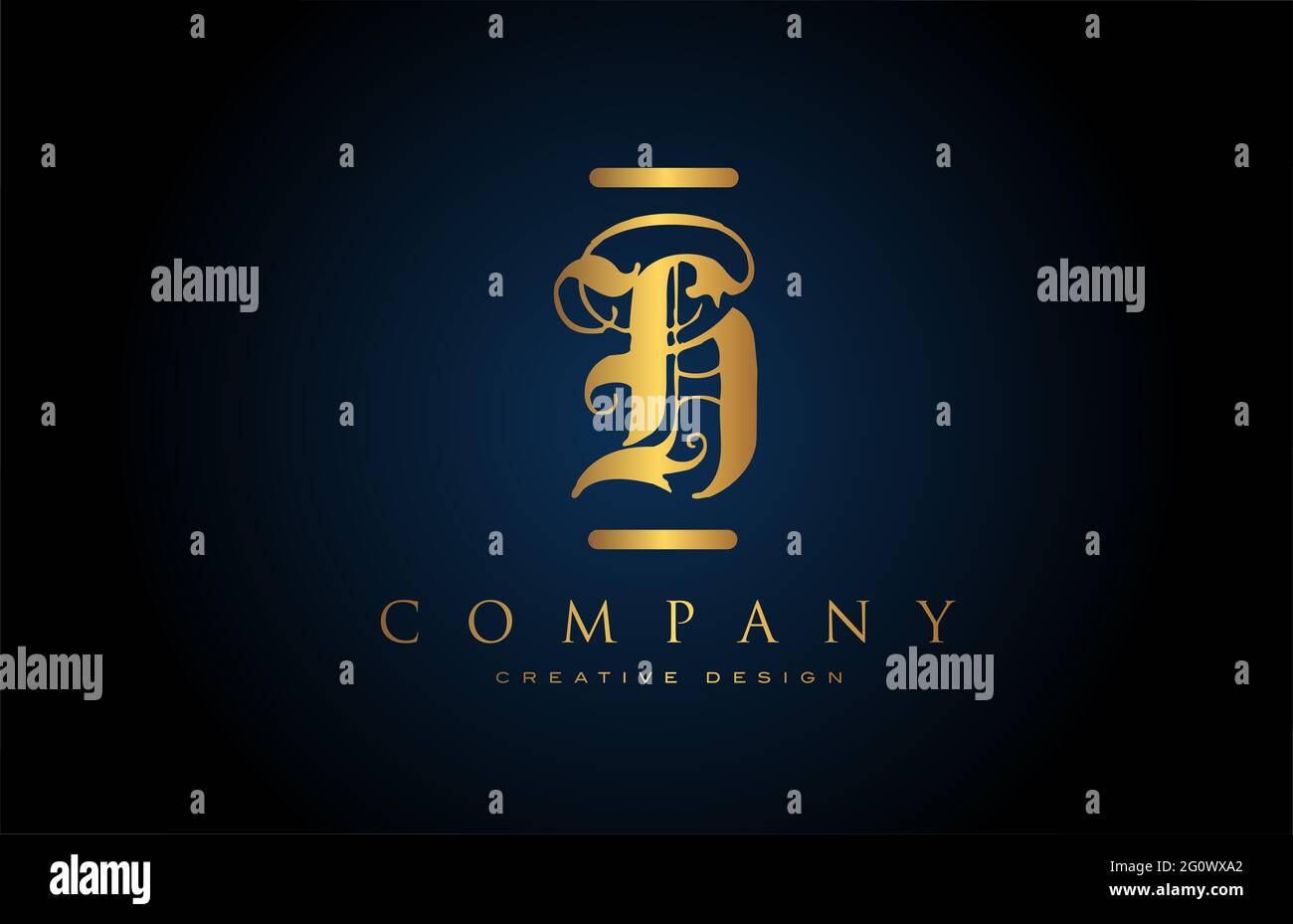 vintage gold H alphabet letter icon logo for company and business ...
