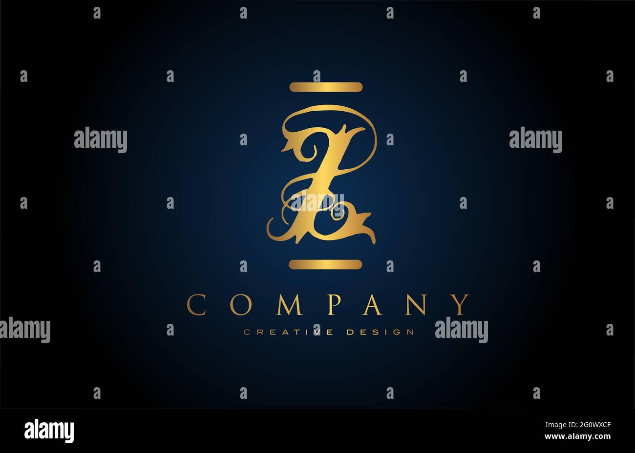 vintage gold Z alphabet letter icon logo for company and business ...