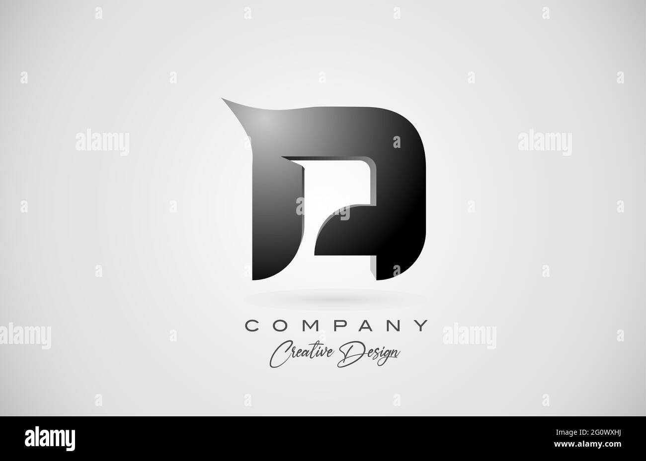 alphabet letter A logo icon in black gradient. Creative design for business and company Stock Photo