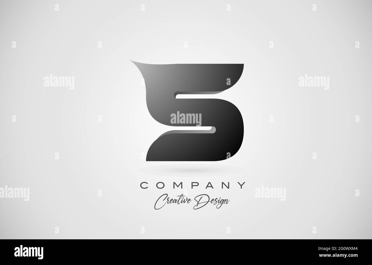 alphabet letter S logo icon in black gradient. Creative design for business and company Stock Photo