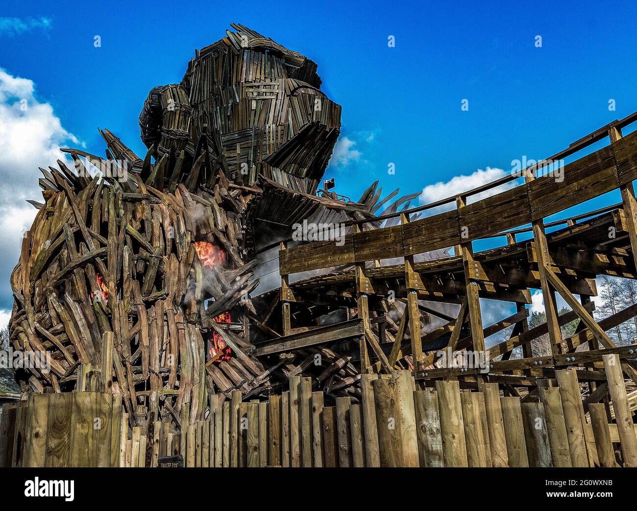 The Wickerman Roller-coaster Alton Towers during the media preview event Stock Photo