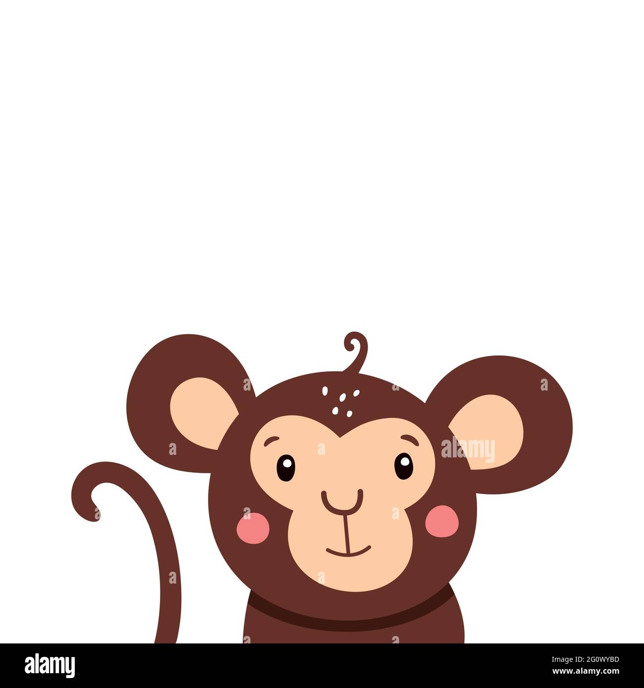 Cute monkey icon. Vector illustration isolated on a white background. Stock Vector