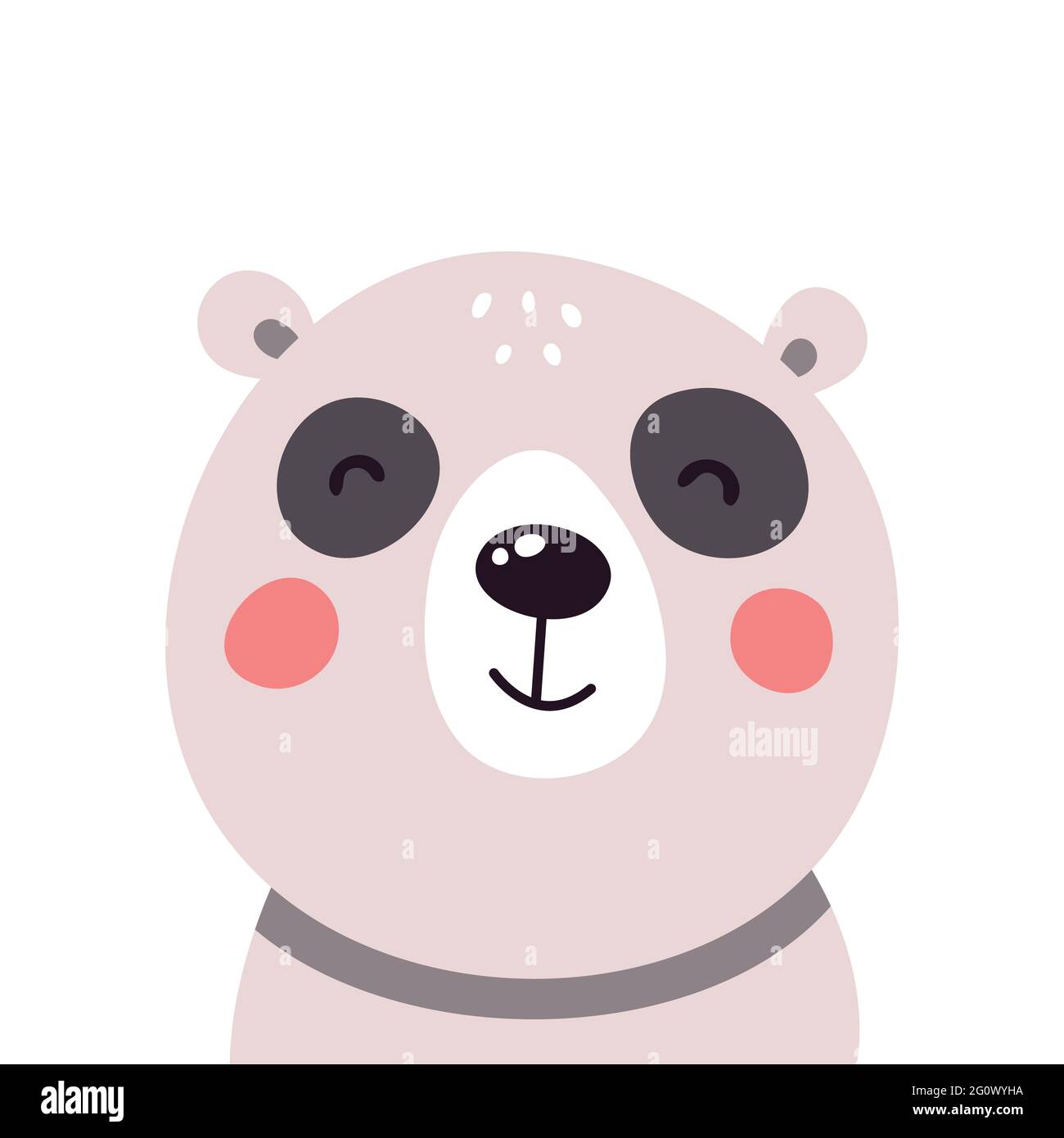 Cute panda face on white isolated background. Vector illustration. Stock Vector