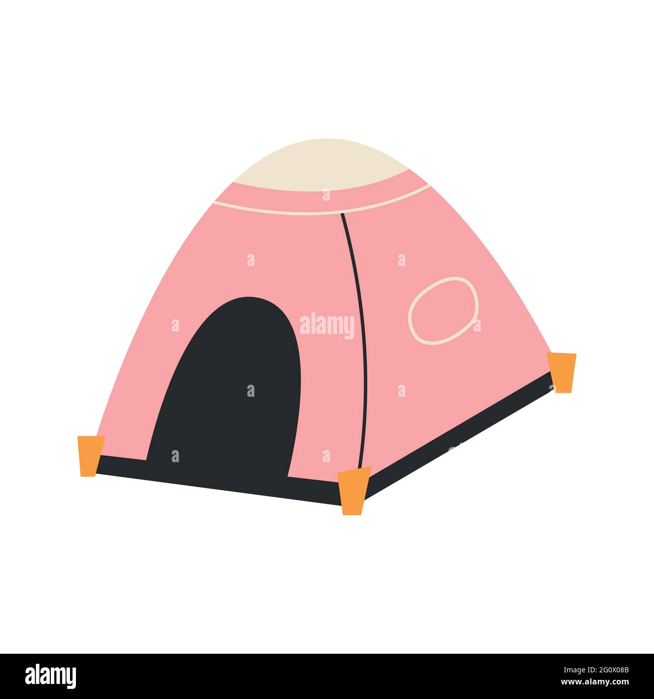 The only canvas tent on a white background. Vector illustration. Stock Vector