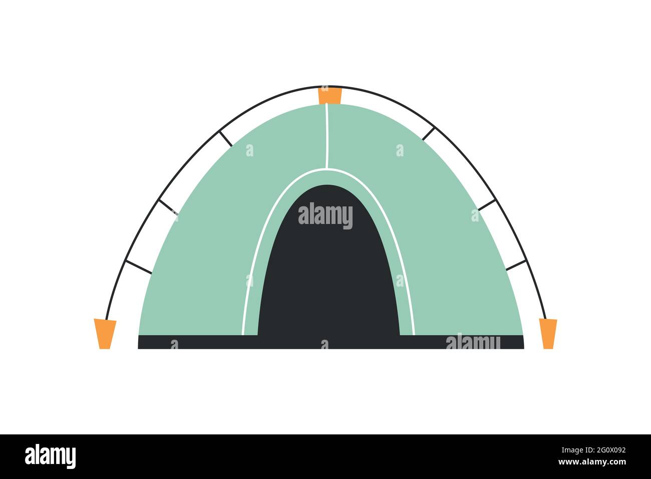 The only canvas tent on a white background. Vector illustration. Stock Vector