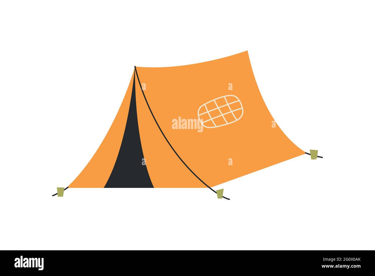 The only canvas tent on a white background. Vector illustration. Stock Vector