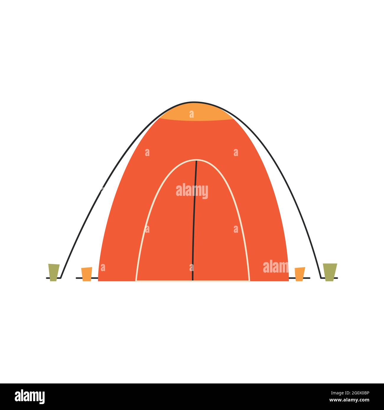 The only canvas tent on a white background. Vector illustration. Stock Vector