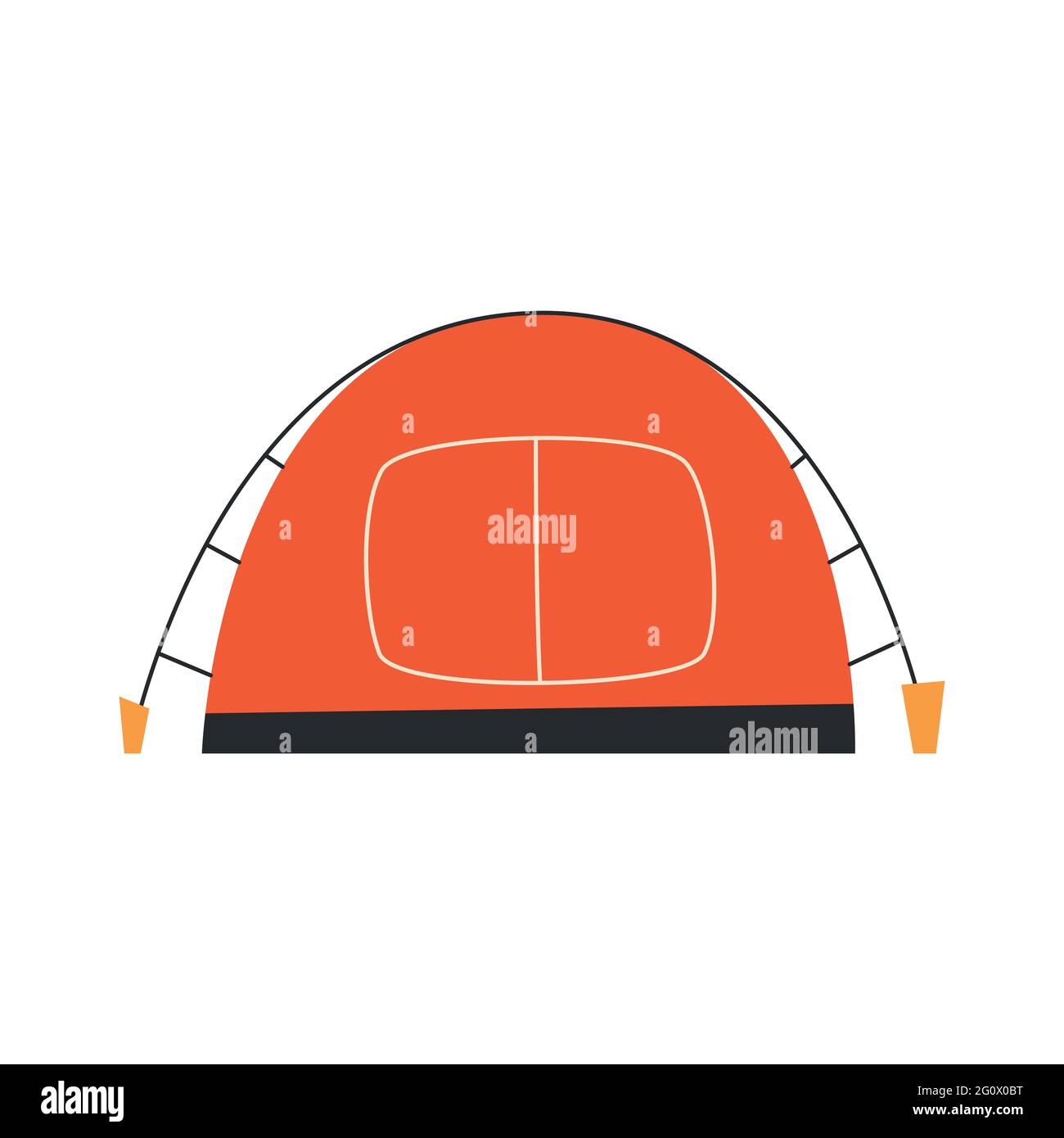 The only canvas tent on a white background. Vector illustration. Stock Vector