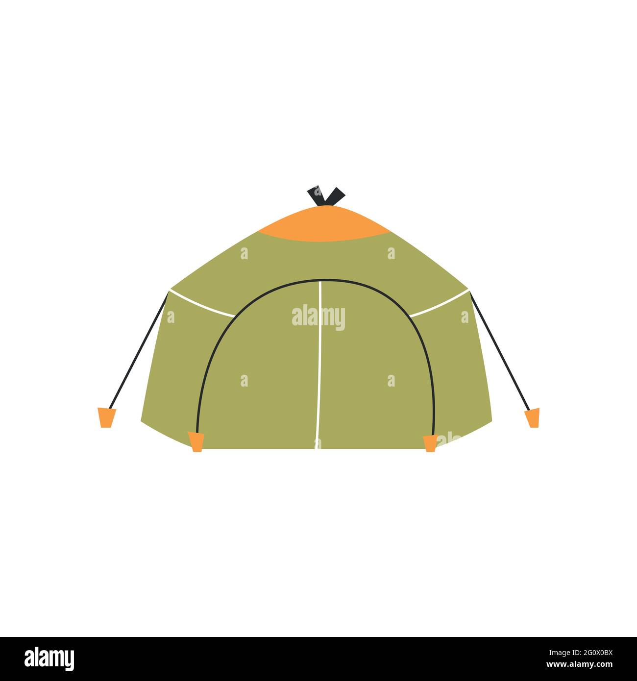 The only canvas tent on a white background. Vector illustration. Stock Vector
