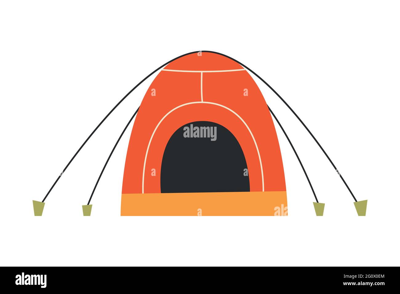The only canvas tent on a white background. Vector illustration. Stock Vector