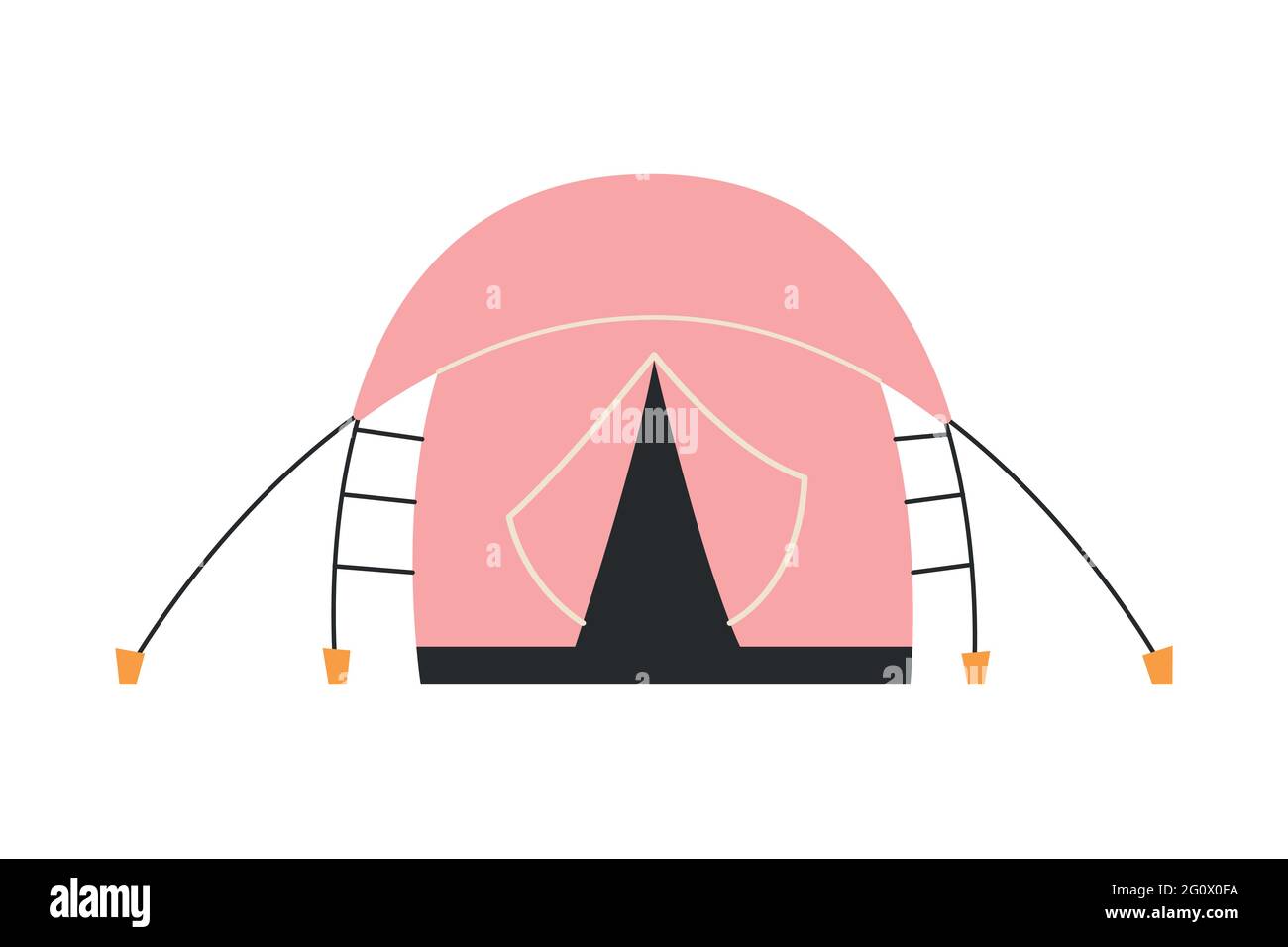The only canvas tent on a white background. Vector illustration. Stock Vector